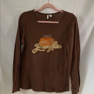 Cato Brown Textured Knit Top